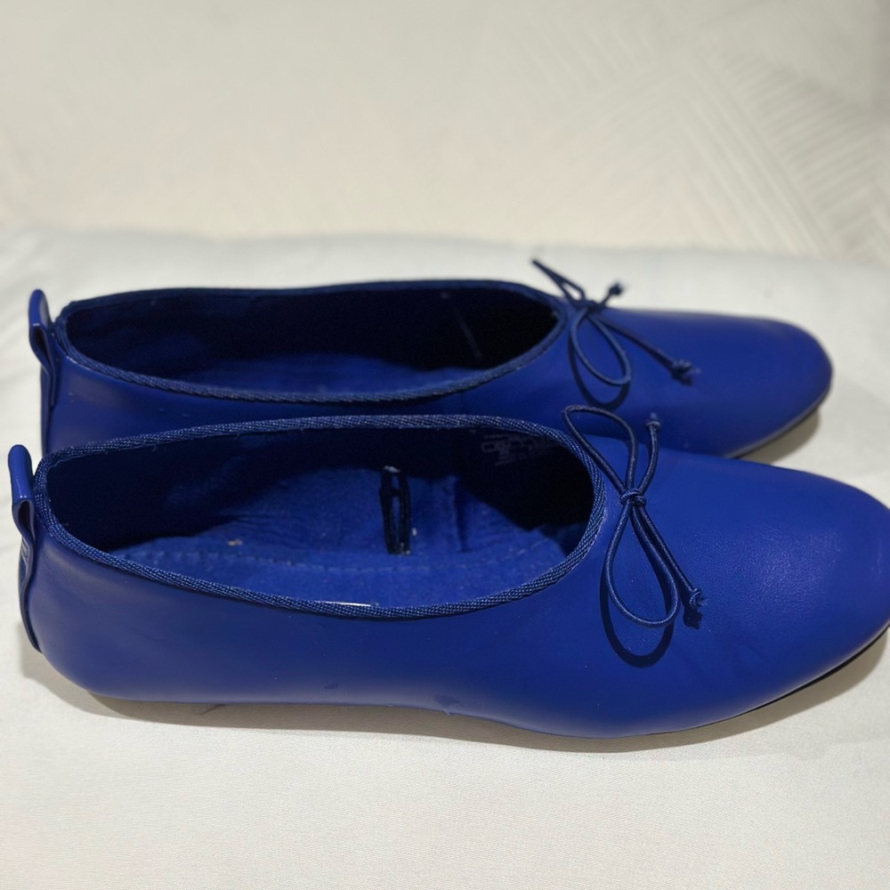 Zara Blue Flats with Bow Detail - Picture 4 of 8